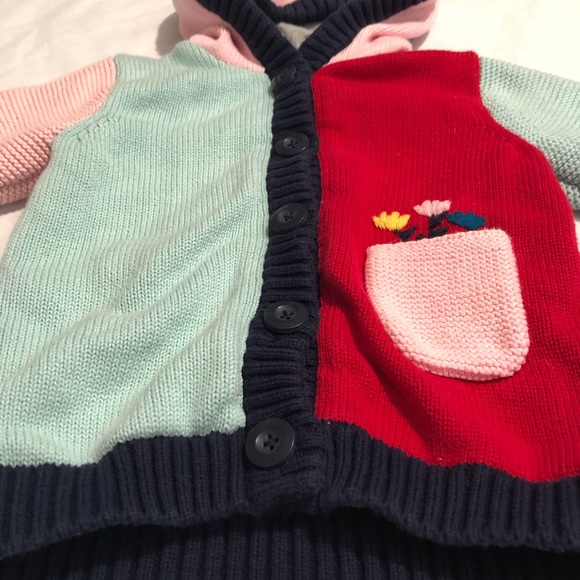 🦘Hanna Andersson Knit Sweater w Unicorn Horn Hood - Picture 2 of 6